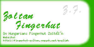 zoltan fingerhut business card